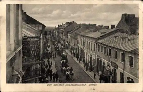 Ak Łomża Lomza Lomscha Polen, Straße, Häuser