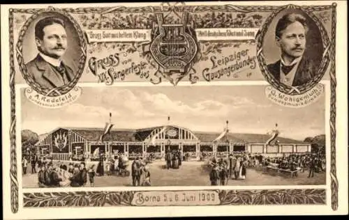 Ak Borna in Sachsen, XIX. Sängerfest, Leipziger Gausängerbund, Wohlgemuth, Radefeld