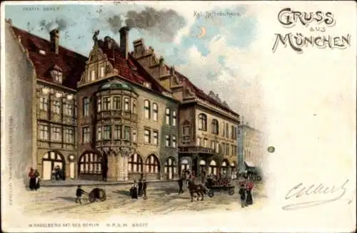 Halt gegen das Licht Litho München, Königliches Hofbräuhaus
