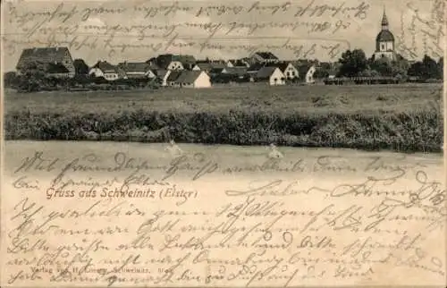 Ak Schweinitz Jessen an der Elster, Gesamtansicht