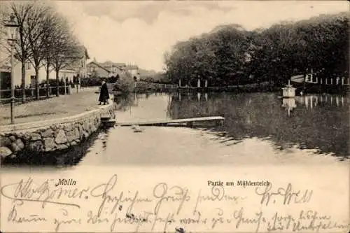 Ak Mölln im Herzogtum Lauenburg, Mühlenteich