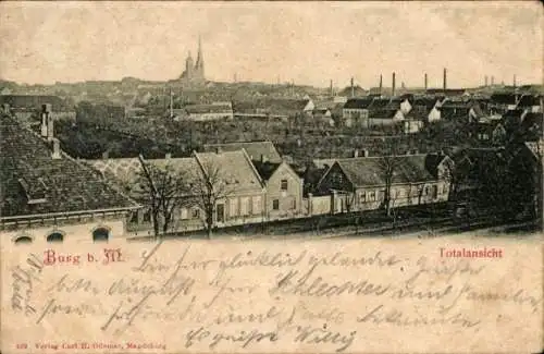 Ak Burg bei Magdeburg, Gesamtansicht