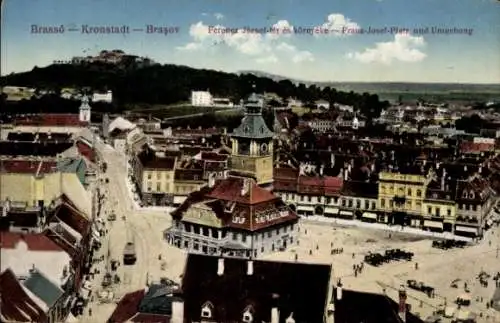 Ak Brașov Brassó Kronstadt Rumänien, Franz-Josef-Platz