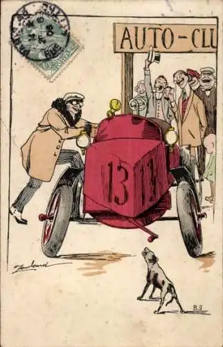 Künstler Ak Autoclub, Humor
