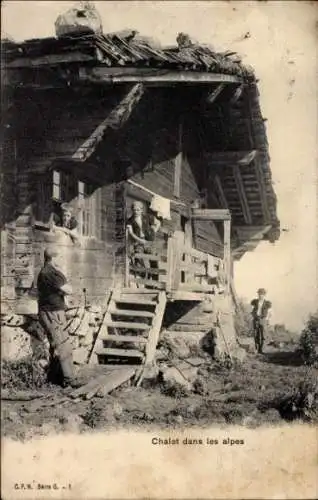 Ak Schweiz, Chalet in den Alpen