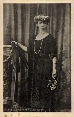 Ak Königin Elisabeth von Belgien, Portrait