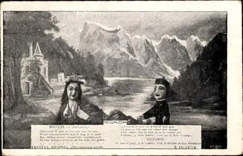 Ak Puppenszene, Mignon, Guignol