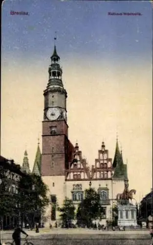 Ak Wrocław Breslau Schlesien, Rathaus