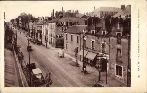 Ak Nantes Loire Atlantique, Straßenansicht von   Gebäude, Werbeanzeige für Galeries