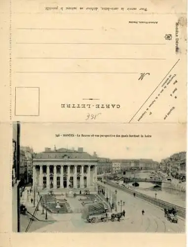 Ak Nantes Loire Atlantique, Historische Gebäude, Straßenansicht, Menschen, Kutschen