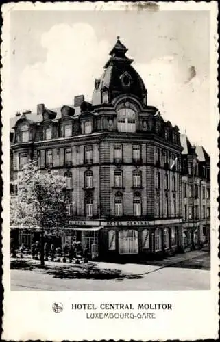 Ak Luxemburg Luxembourg, Bahnhof und Hotel