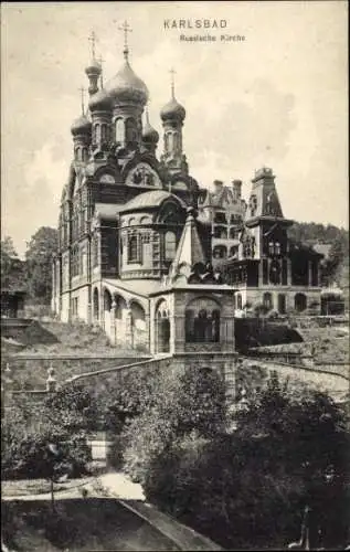 Ak Karlovy Vary Karlsbad Stadt, Russische Kirche