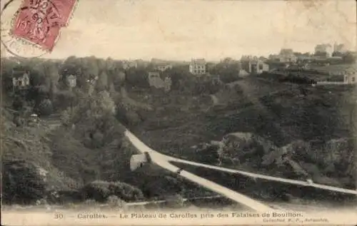 Ak Carolles Plage Jullouville Manche, Plateau von  Felsen von Bouillon, Landschaft, Architektur