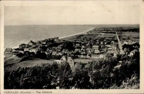 Ak Carolles Plage Jullouville Manche, Landschaftsansicht, Küste, Häuser, Meer, 