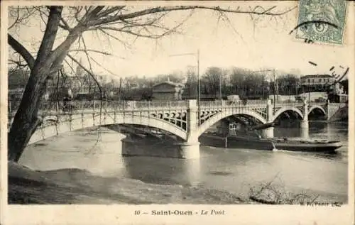 Ak Saint Ouen Seine Saint Denis, Brückenansicht
