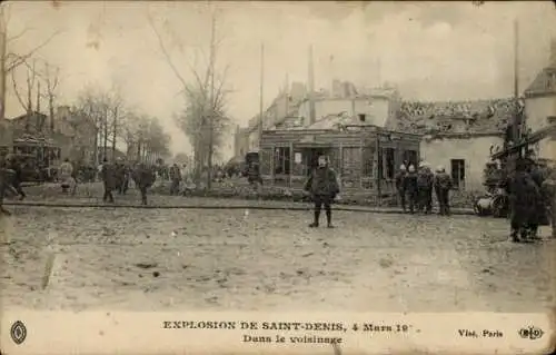 Ak Saint Denis Seine Saint Denis, Explosion 1919, Dans le voisinage