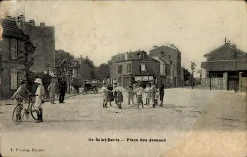 Ak Ile Saint Denis Seine Saint Denis, Spielende Kinder, Fahrradfahrer,  Gebäude