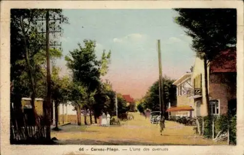 CPA Carnac Plage Morbihan, vue du avenue