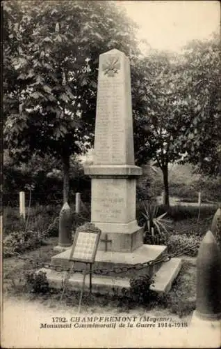 Ak Champfrémont Mayenne, Kriegerdenkmal