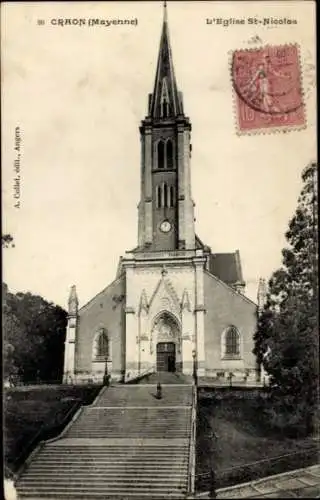 Ak Craon Mayenne, Sankt Niklas Kirche