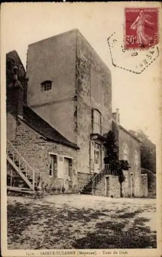 Ak Sainte Suzanne Mayenne, Wachtturm