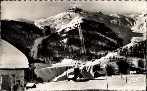 Ak Auron Alpes-Maritimes, Schneelandschaft, Kirche, Berge, Winter, 