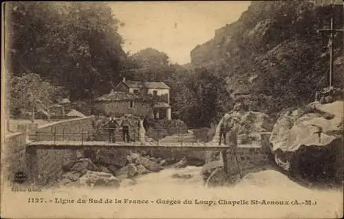 CPA Alpes Maritimes, Gorges du Loup, Chapelle St-Arnoux