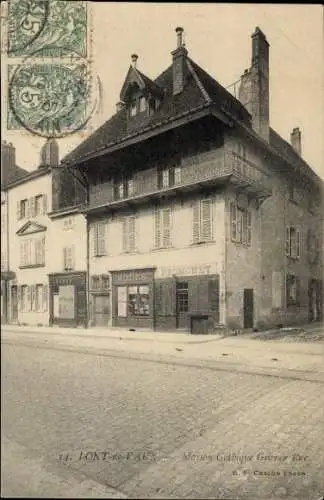 Ak Pont de Vaux Ain, Maison Gothique Grande Rue