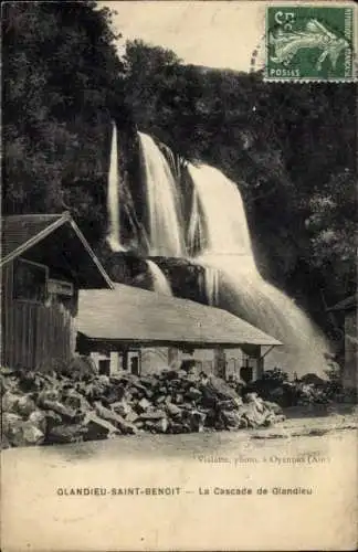 Ak Saint Benoît Ain, der Wasserfall bei Glandieu