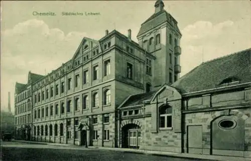 Ak Chemnitz in Sachsen, Städtisches Leihamt,  Architektur, Straßenansicht