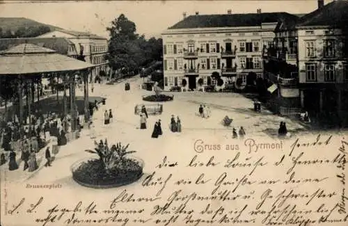 Ak Bad Pyrmont in Niedersachsen, Brunnenplatz