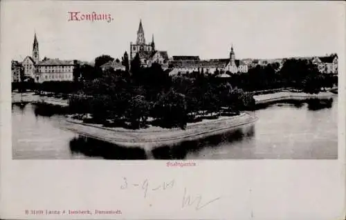 Ak Konstanz am Bodensee, Stadtgarten, Teilansicht