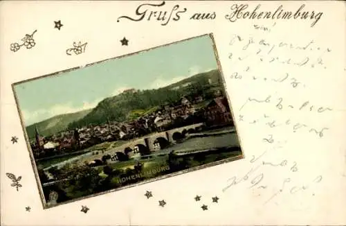 Passepartout Ak Hohenlimburg Hagen in Westfalen, Blick auf die Brücke