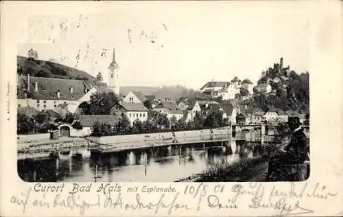 Ak Hals Passau in Niederbayern, Teilansicht mit Esplanade
