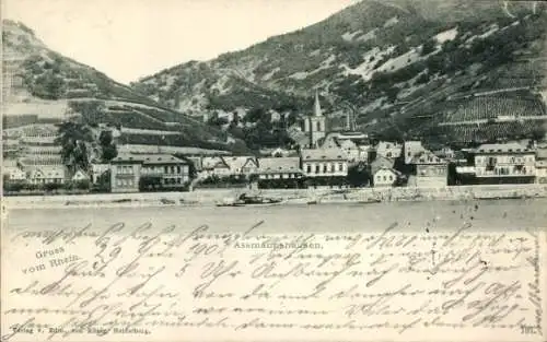 Ak Assmannshausen Rüdesheim am Rhein, Totale