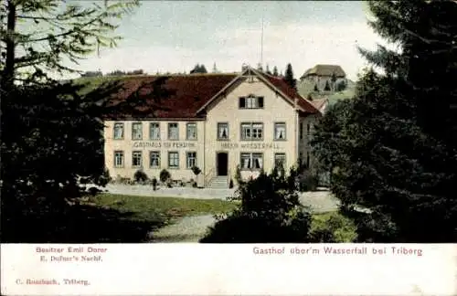 Ak Triberg im Schwarzwald, Gasthof über'm Wasserfall