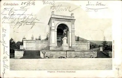 Ak Edenkoben an der Haardt Pfalz, Sieges und Friedens Denkmal