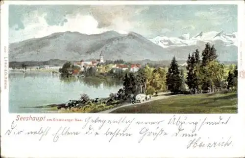 Ak Seeshaupt am Starnberger See Oberbayern, Panorama