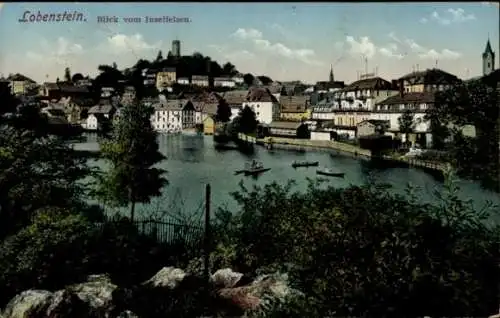 Ak Bad Lobenstein in Thüringen, Blick vom Inselfelsen