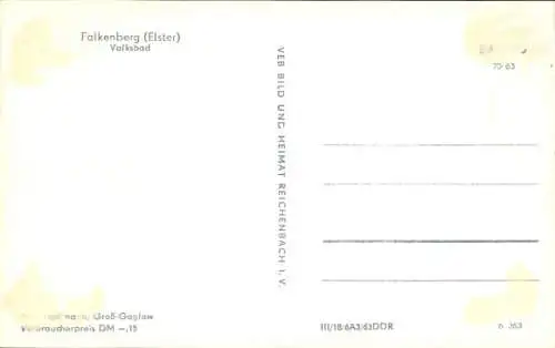 Ak Falkenberg an der Elster, Volksbad