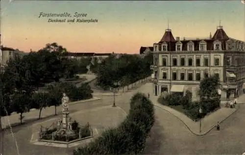 Ak Fürstenwalde an der Spree, Denkmal und Kaiserplatz