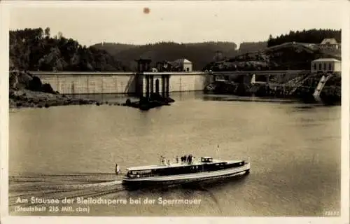 Ak Gräfenwarth Schleiz, Bleilochsperre bei der Speermauer, Motorboot