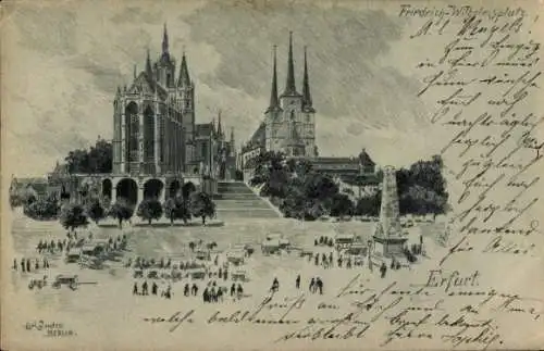 Künstler Ak Jander, Carl, Erfurt in Thüringen, Friedrich Wilhelmsplatz