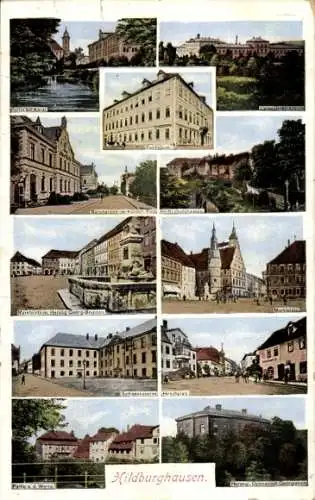 Ak Hildburghausen in Thüringen, Detailansichten, Marktplatz, Technikum