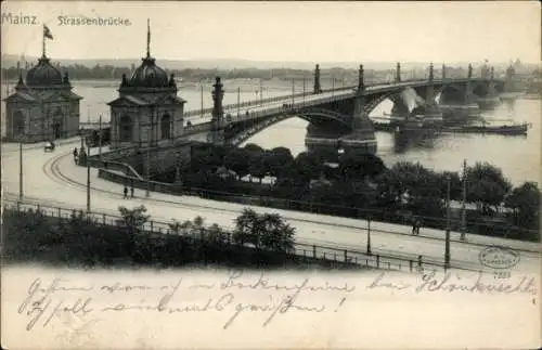 Ak Mainz am Rhein, Straßenbrücke