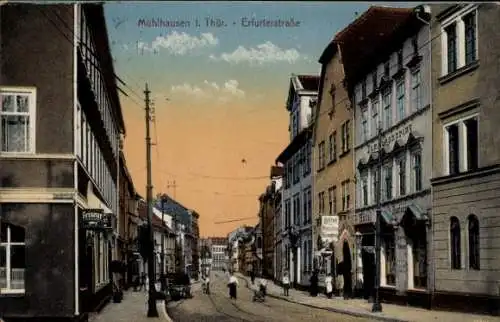 Ak Mühlhausen in Thüringen, Erfurterstraße, Häuseransichten, Friseur, s Ambiente