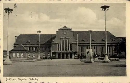 Ak Legnica Liegnitz Schlesien, Bahnhof