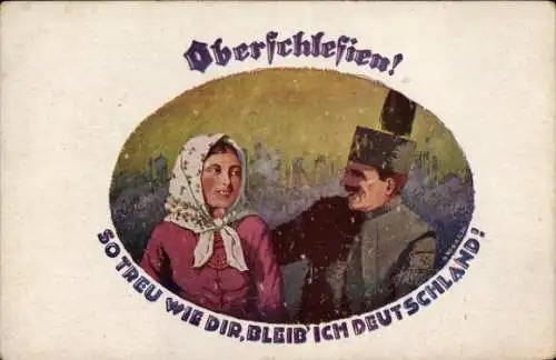 Künstler Ak Rogier, G., Oberschlesien, so treu wie dir bleib ich Deutschland, Bergmann