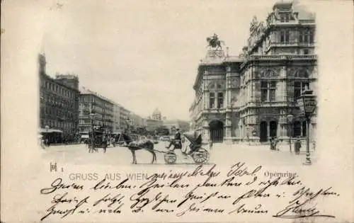 Ak Wien 1 Innere Stadt, Opernring, Kutsche
