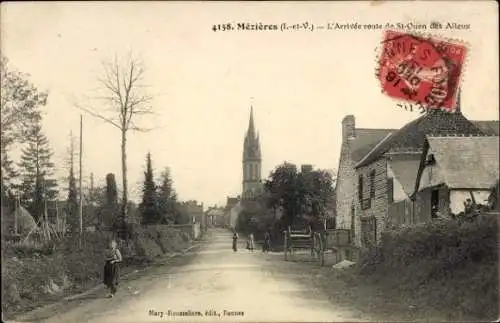 Ak Mézières sur Couesnon Ille et Vilaine, Route de St Ouen des Alleux